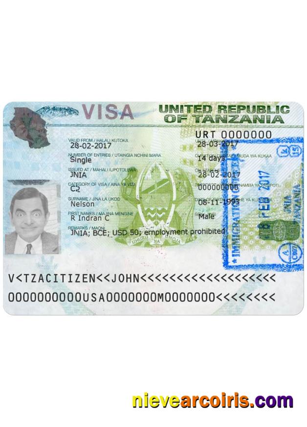 TANZANIA travel visa version 2